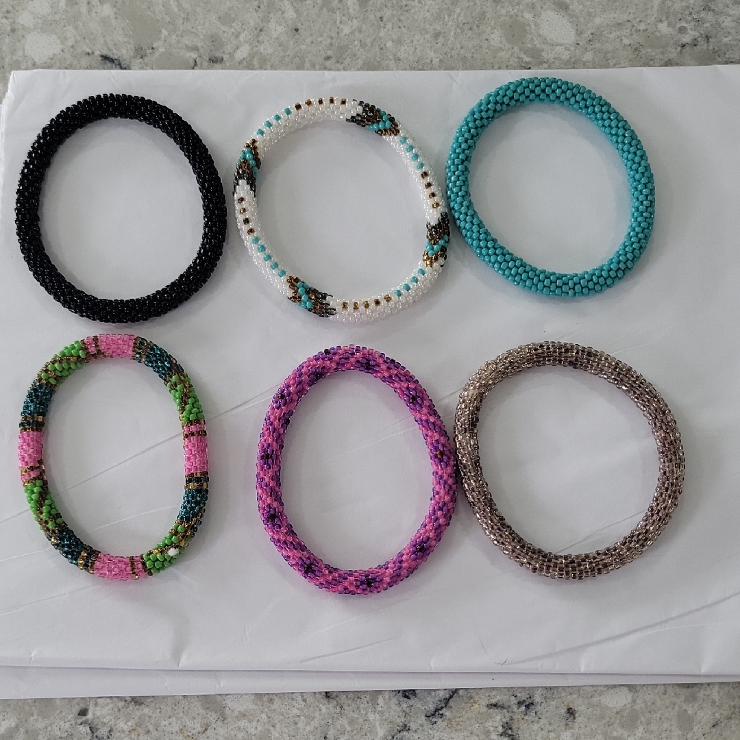 Sashka Co. Glass Beaded Bracelets Set Of 6